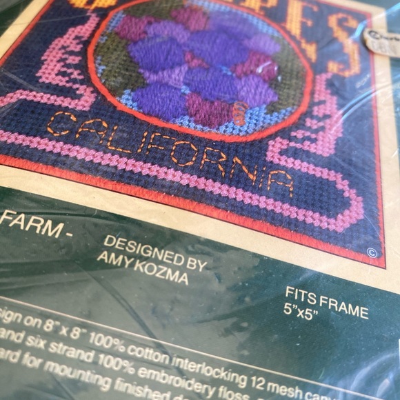 Vintage Sunset Needle Point Grapes California NWT E1 - Picture 7 of 7